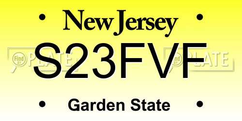 S23FVF New Jersey License Plate