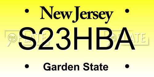 S23HBA New Jersey License Plate