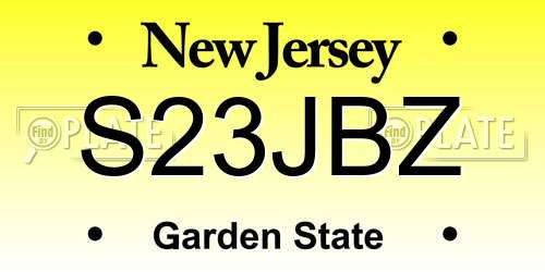 S23JBZ New Jersey License Plate