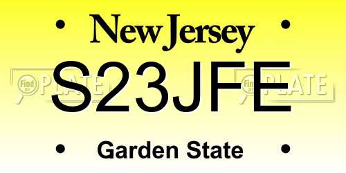 S23JFE New Jersey License Plate