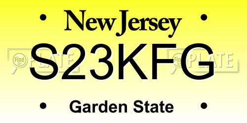 S23KFG New Jersey License Plate