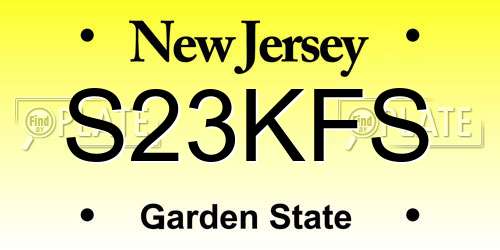 S23KFS New Jersey License Plate
