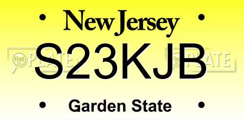 S23KJB New Jersey License Plate