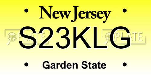 S23KLG New Jersey License Plate