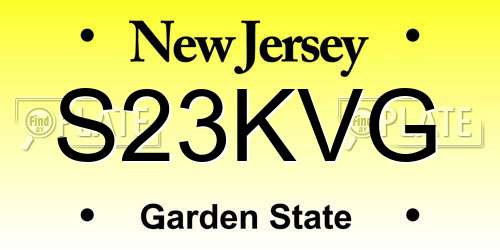 S23KVG New Jersey License Plate
