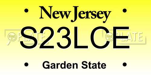 S23LCE New Jersey License Plate