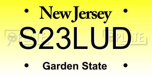 S23LUD New Jersey License Plate