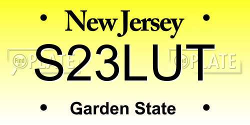S23LUT New Jersey License Plate