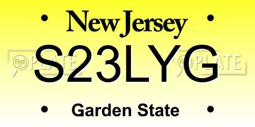 S23LYG New Jersey License Plate