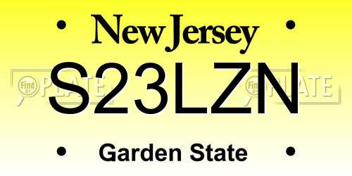 S23LZN New Jersey License Plate