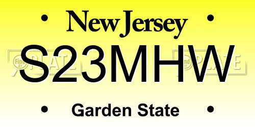 S23MHW New Jersey License Plate