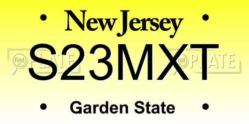 S23MXT New Jersey License Plate
