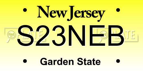 S23NEB New Jersey License Plate
