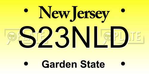 S23NLD New Jersey License Plate