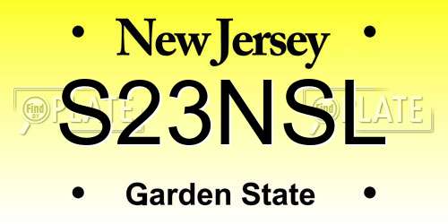 S23NSL New Jersey License Plate