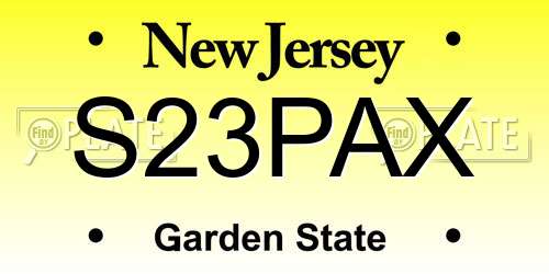 S23PAX New Jersey License Plate