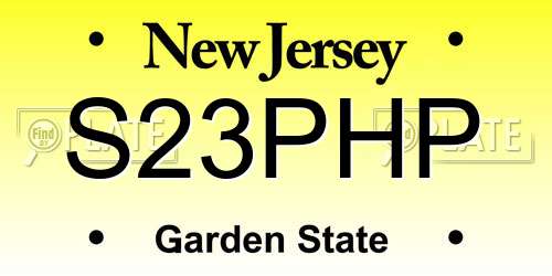 S23PHP New Jersey License Plate