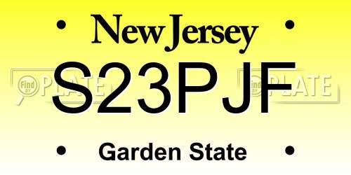 S23PJF New Jersey License Plate