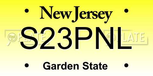 S23PNL New Jersey License Plate