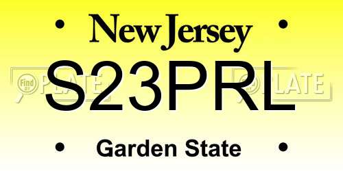 S23PRL New Jersey License Plate