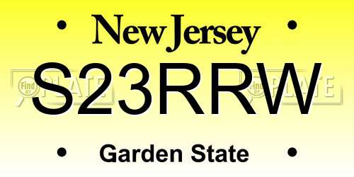 S23RRW New Jersey License Plate