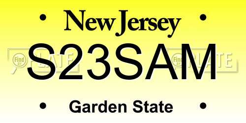 S23SAM New Jersey License Plate