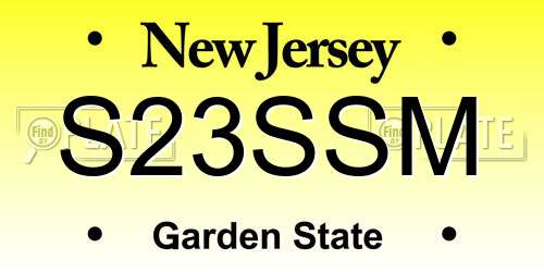 S23SSM New Jersey License Plate