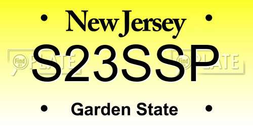 S23SSP New Jersey License Plate