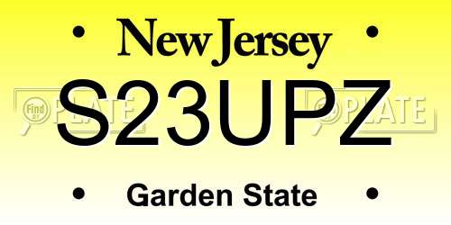 S23UPZ New Jersey License Plate