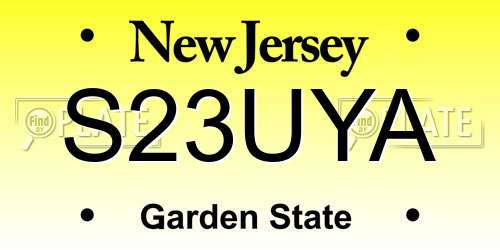S23UYA New Jersey License Plate