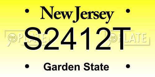 S2412T New Jersey License Plate