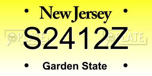 S2412Z New Jersey License Plate
