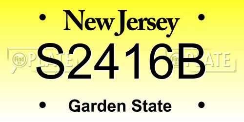 S2416B New Jersey License Plate