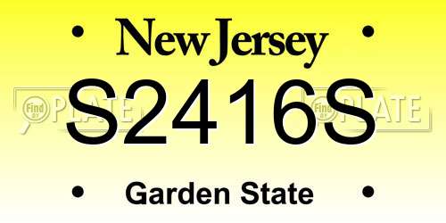 S2416S New Jersey License Plate