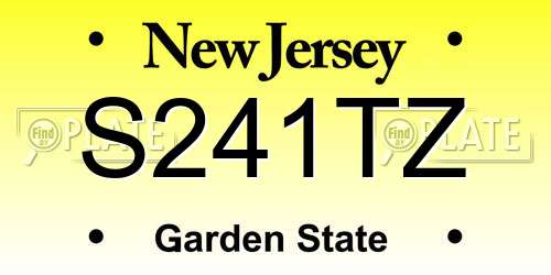 S241TZ New Jersey License Plate