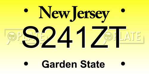 S241ZT New Jersey License Plate
