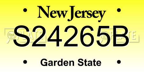 S24265B New Jersey License Plate