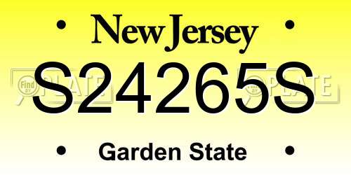 S24265S New Jersey License Plate