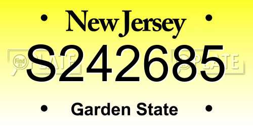 S242685 New Jersey License Plate