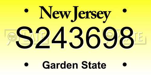 S243698 New Jersey License Plate