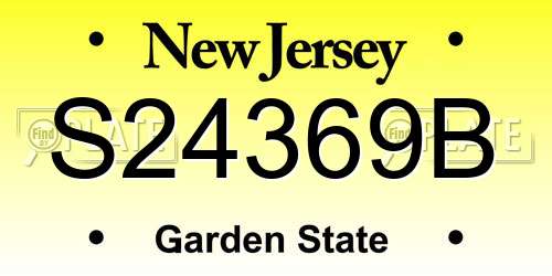 S24369B New Jersey License Plate