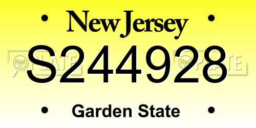 S244928 New Jersey License Plate