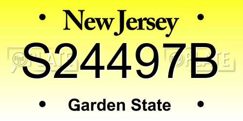 S24497B New Jersey License Plate