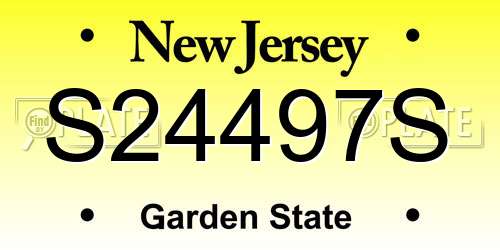 S24497S New Jersey License Plate