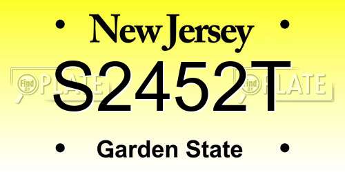 S2452T New Jersey License Plate