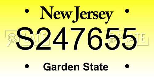 S247655 New Jersey License Plate