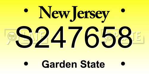S247658 New Jersey License Plate