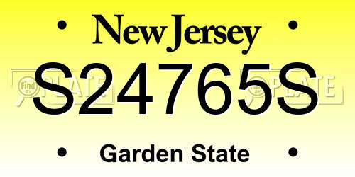 S24765S New Jersey License Plate