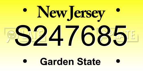 S247685 New Jersey License Plate