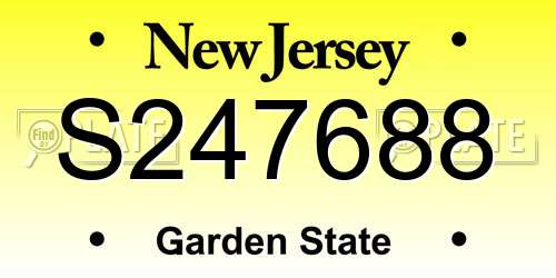 S247688 New Jersey License Plate